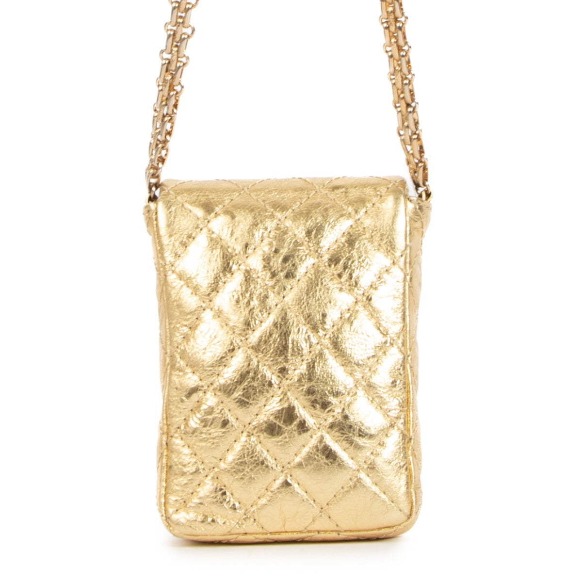 Chanel 2.55 Gold Aged Calfskin Micro Bag