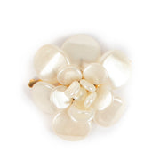 Chanel Vintage White Pearly Camelia Brooch