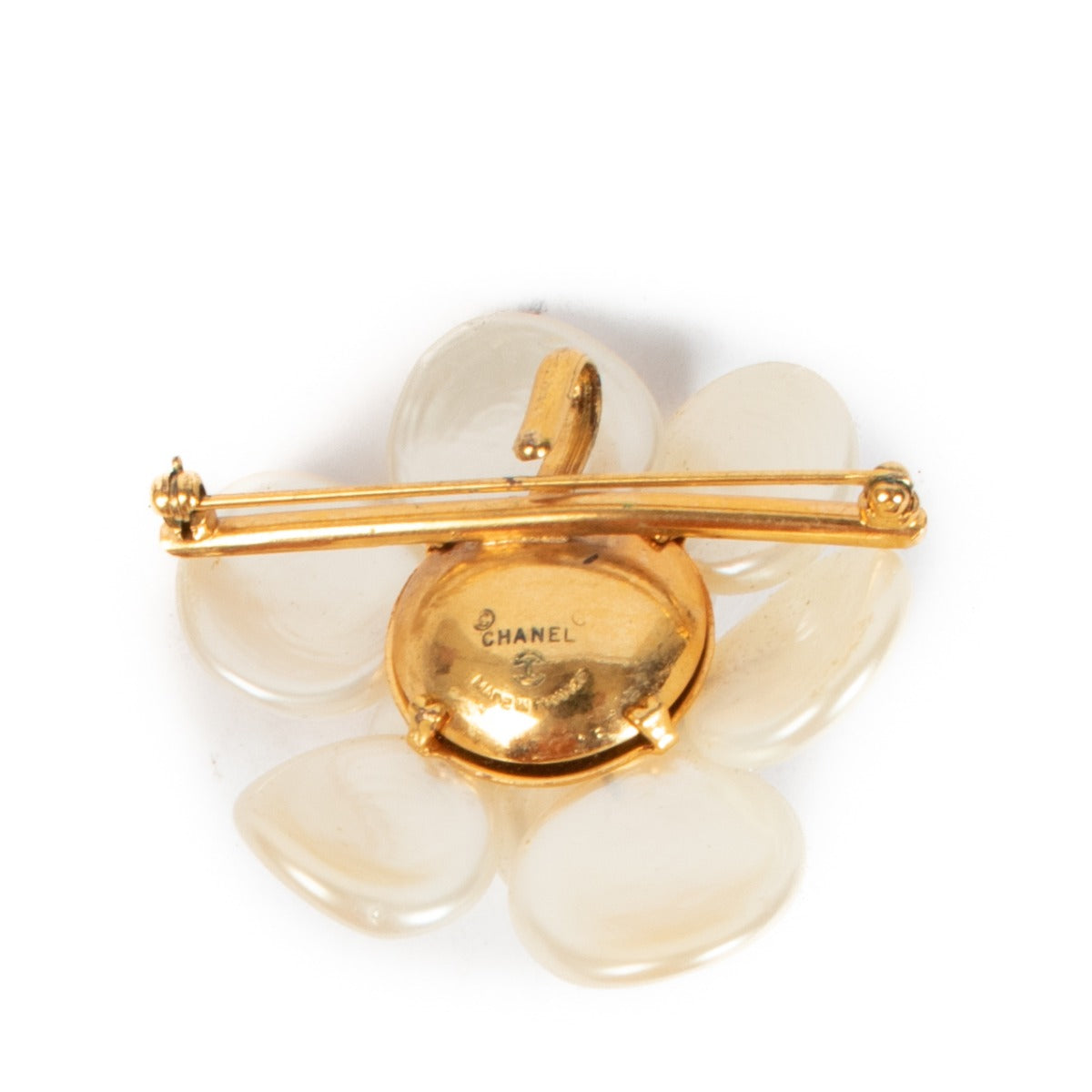 Broche Camélia Perlé Blanc Vintage Chanel 00V