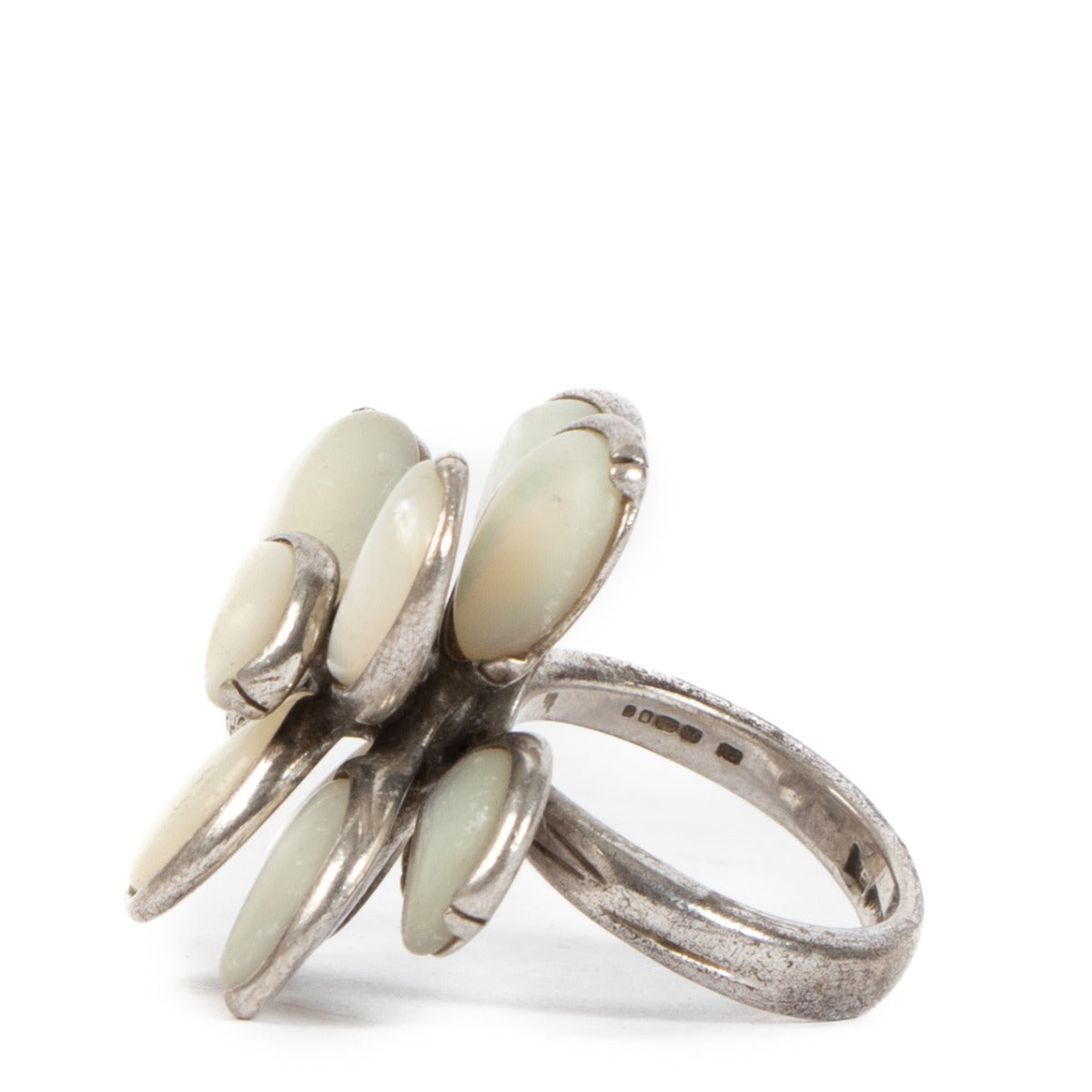 Chanel Silver Pearly Camellia 08V Ring