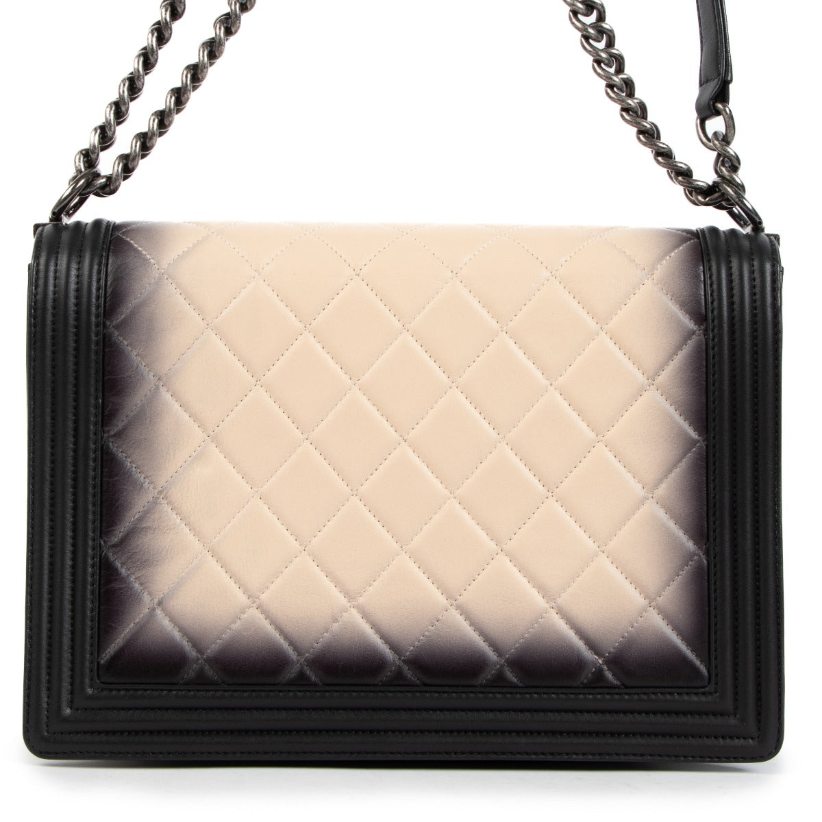 shop authentic second hand Chanel Ombre Black Large Boy Crossbody on Labellov.com