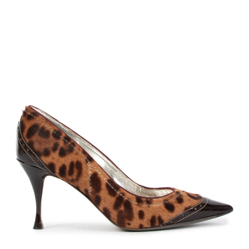 Dolce & Gabbana Leopard Print Pony Hair Heels
