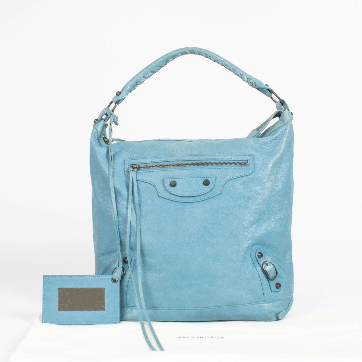 Authentic pre-loved Balenciaga Blue Arena Day Shoulder Bag on Labellov.com