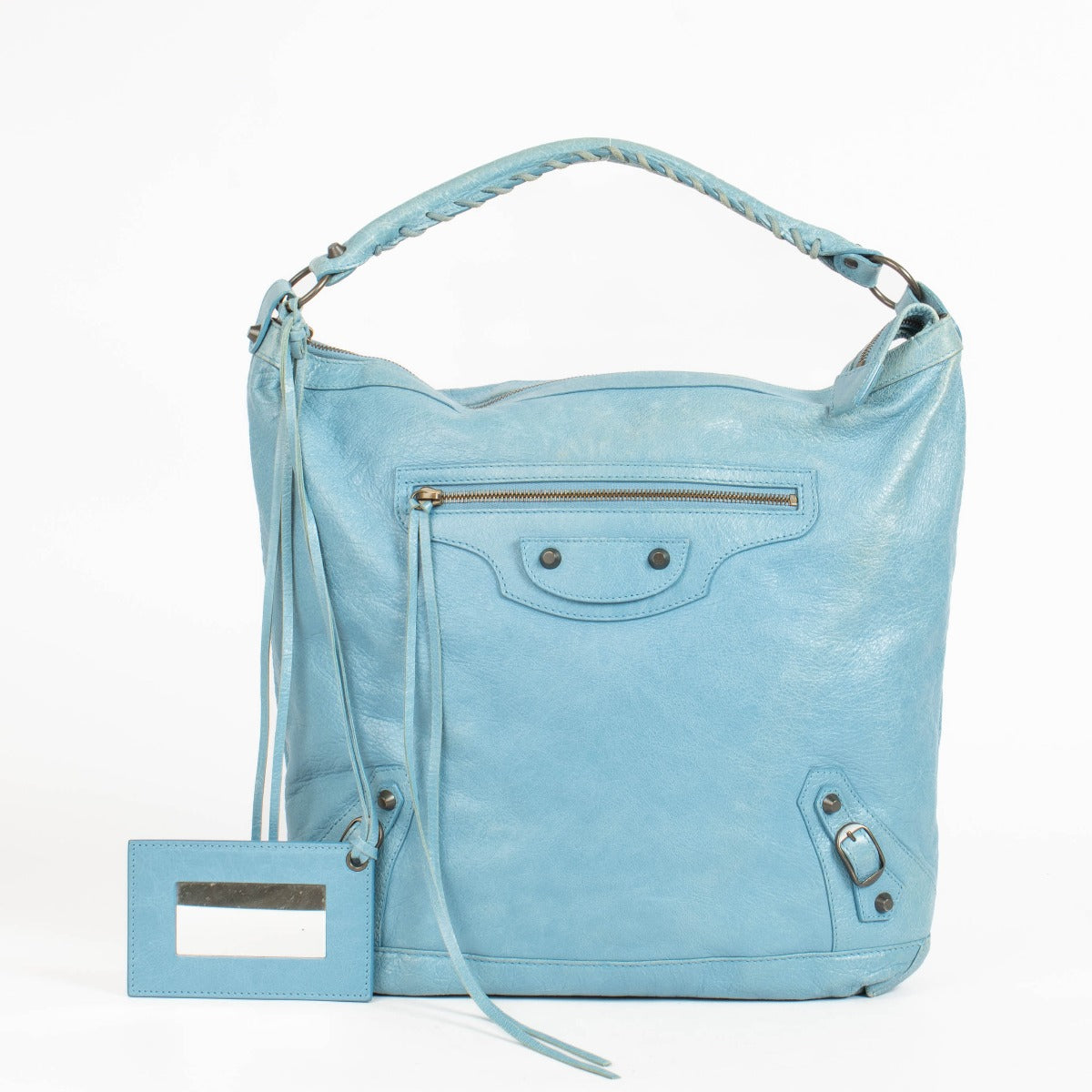 Authentic pre-loved Balenciaga Blue Arena Day Shoulder Bag on Labellov.com