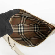 Shop this authentic Burberry Grey Soft Sling Half Moon Bag pre-loved on Labellov.com