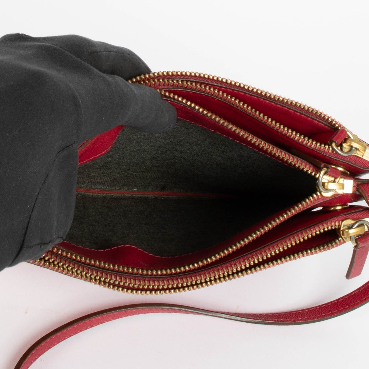 Shop this authentic Celine Raspberry Leather Trio Bag pre-loved on Labellov.com