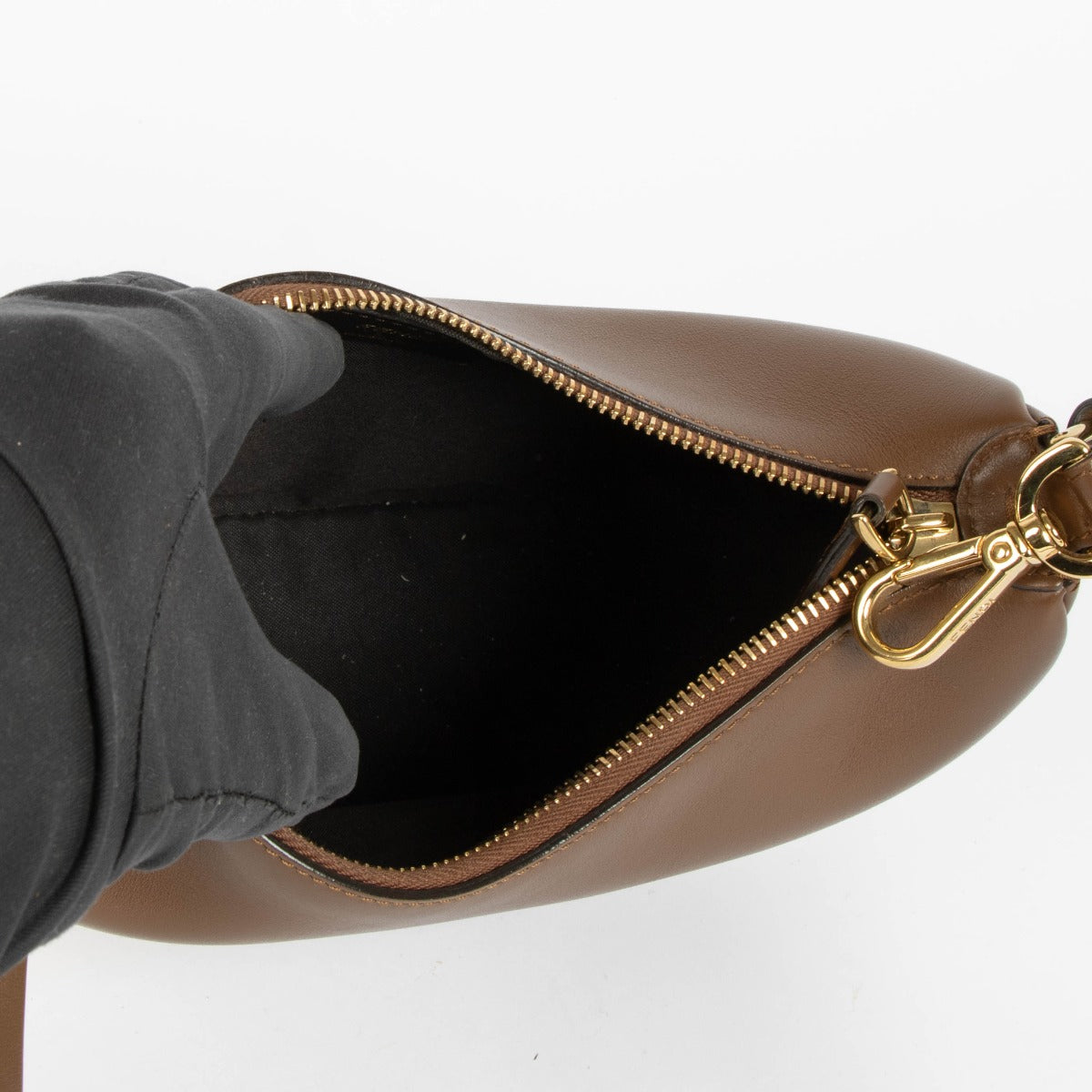 Shop this authentic Fendi Brown Vitello Grace Fendigraphy Mini Bag pre-loved on Labellov.com