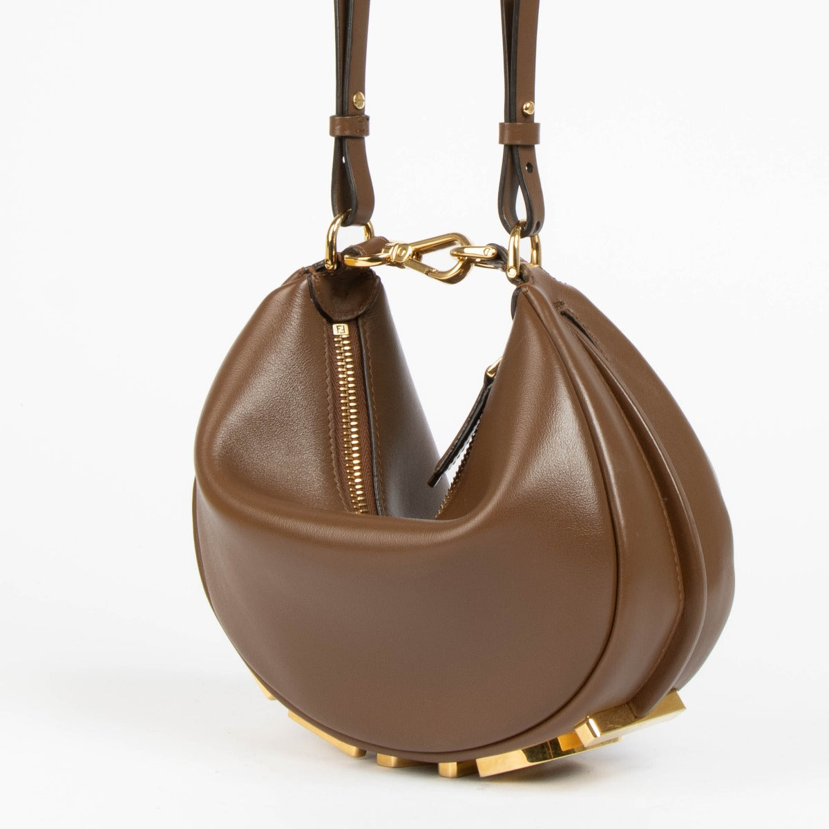 Shop this authentic Fendi Brown Vitello Grace Fendigraphy Mini Bag pre-loved on Labellov.com