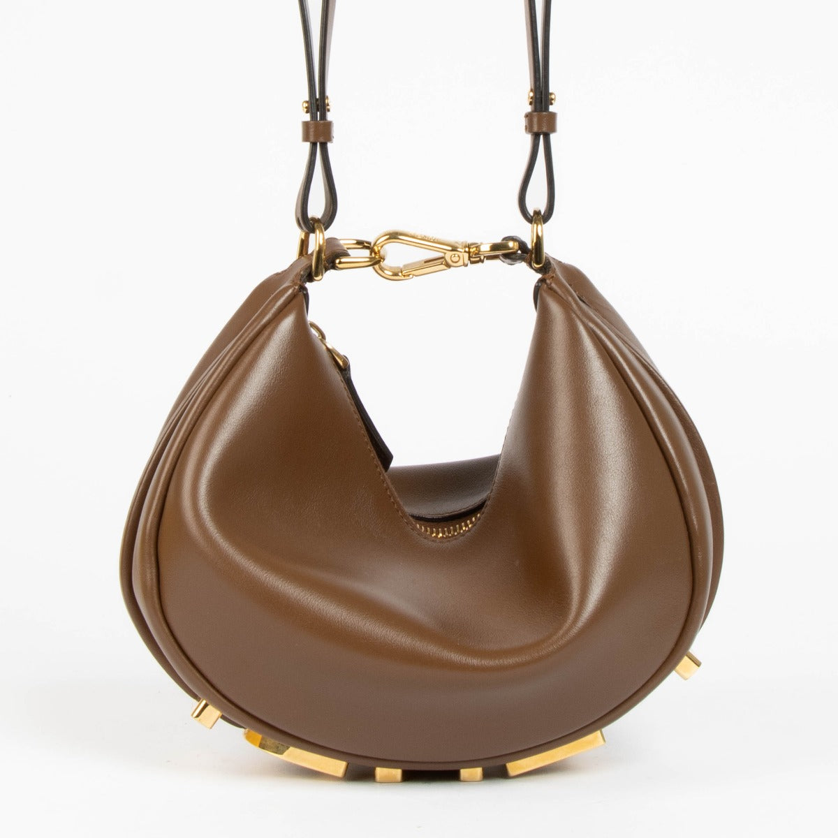 Shop this authentic Fendi Brown Vitello Grace Fendigraphy Mini Bag pre-loved on Labellov.com