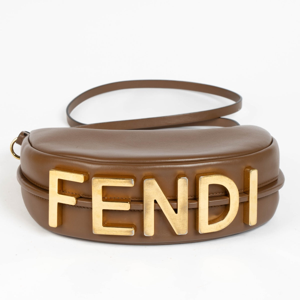 Shop this authentic Fendi Brown Vitello Grace Fendigraphy Mini Bag pre-loved on Labellov.com