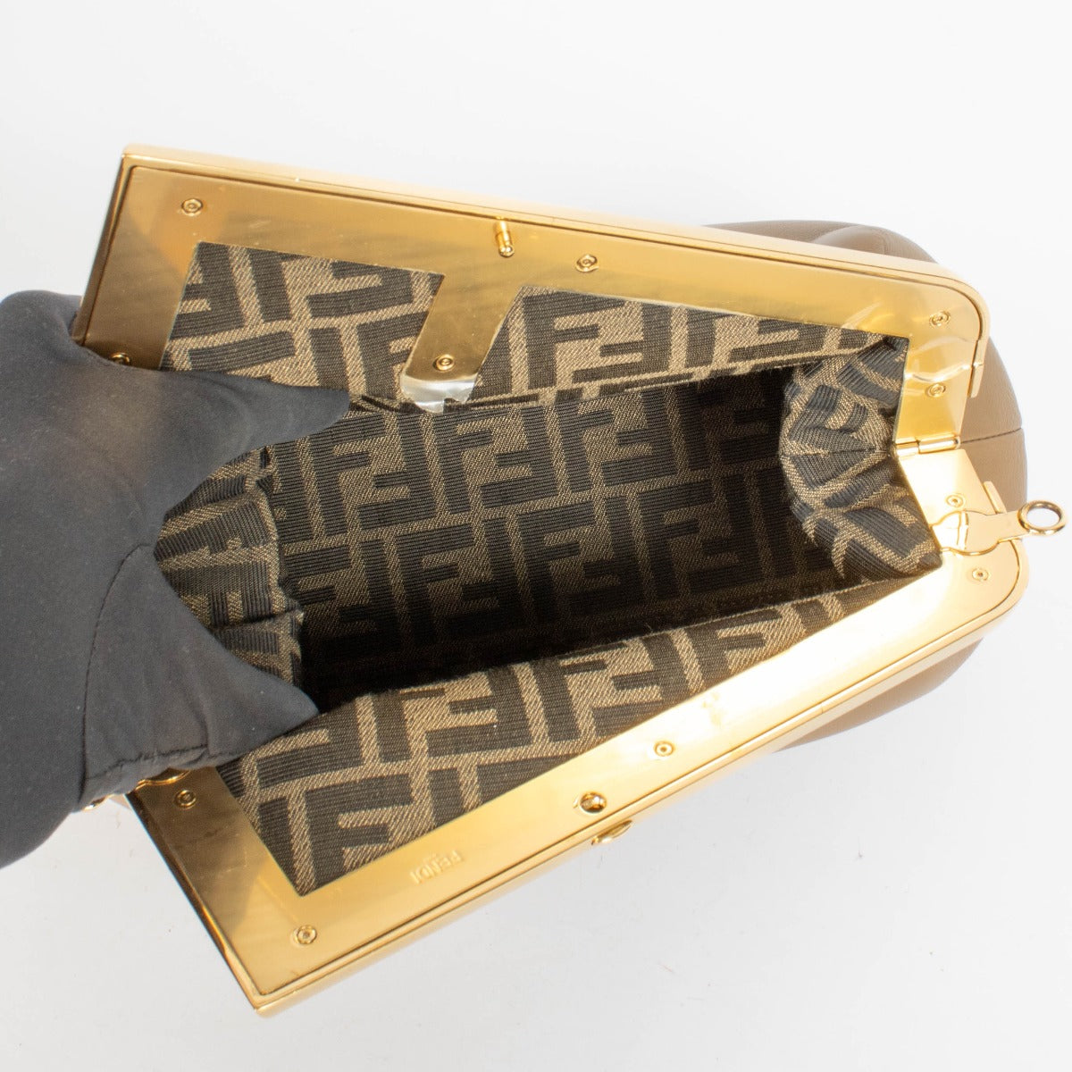 Authentic pre-loved Fendi Camel Leather First Midi Bag on Labellov.com