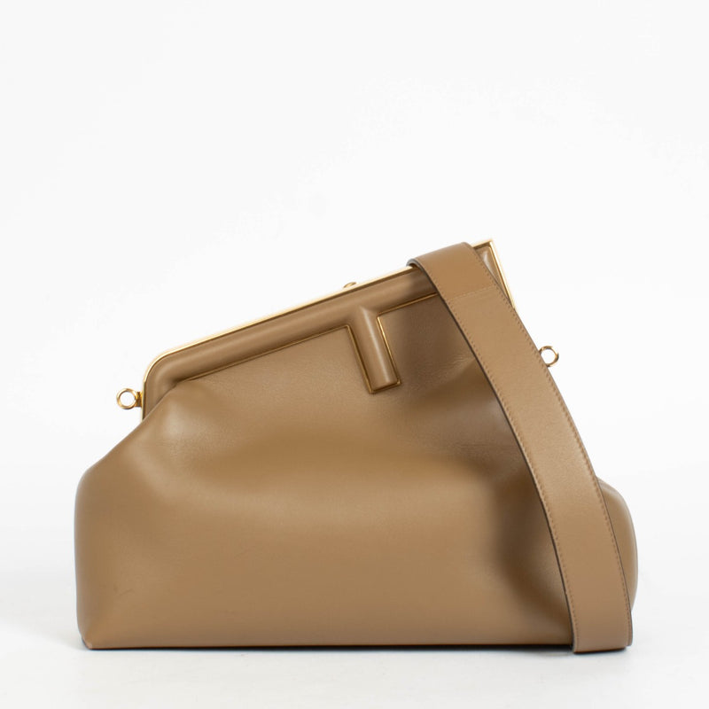 Authentic pre-loved Fendi Camel Leather First Midi Bag on Labellov.com