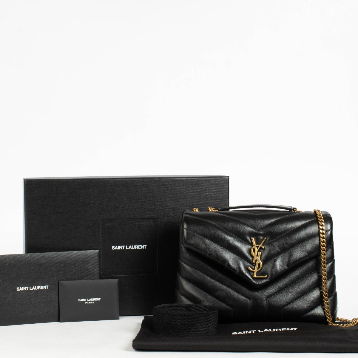 Authentic pre-loved Saint Laurent Black Leather Loulou Small Bag on Labellov.com