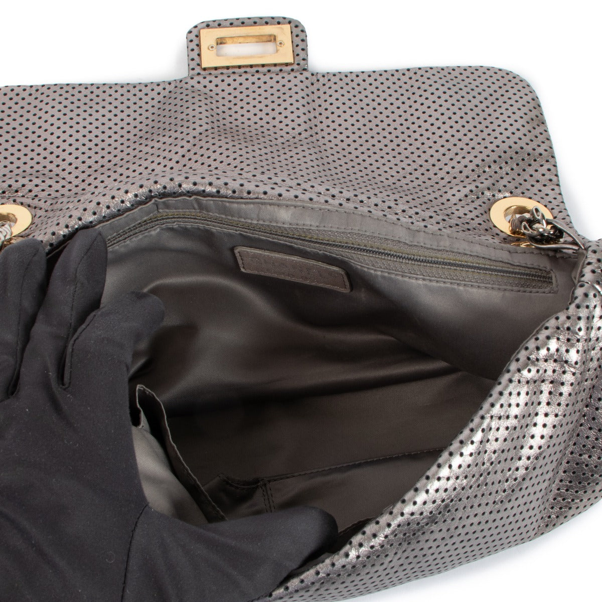Chanel Geperforeerde Drill Metallic Flap Bag