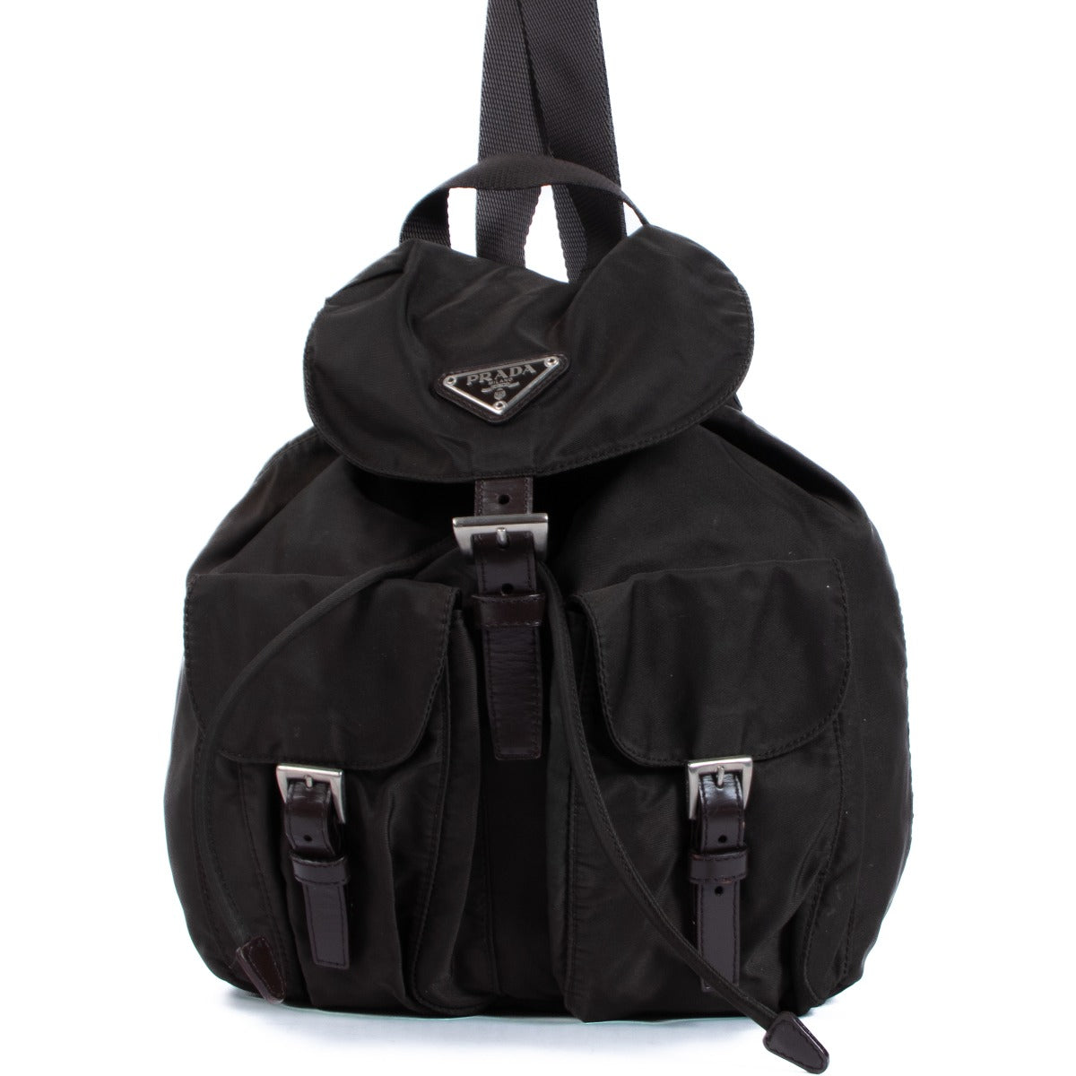 Buy an authentic second-hand Prada Brown Re-Nylon Small Backpack in very good condition at Labellov in Antwerp.