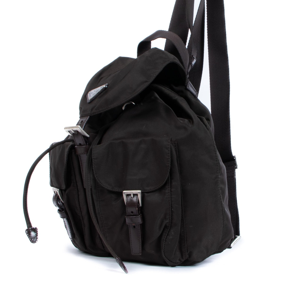 Buy an authentic second-hand Prada Brown Re-Nylon Small Backpack in very good condition at Labellov in Antwerp.