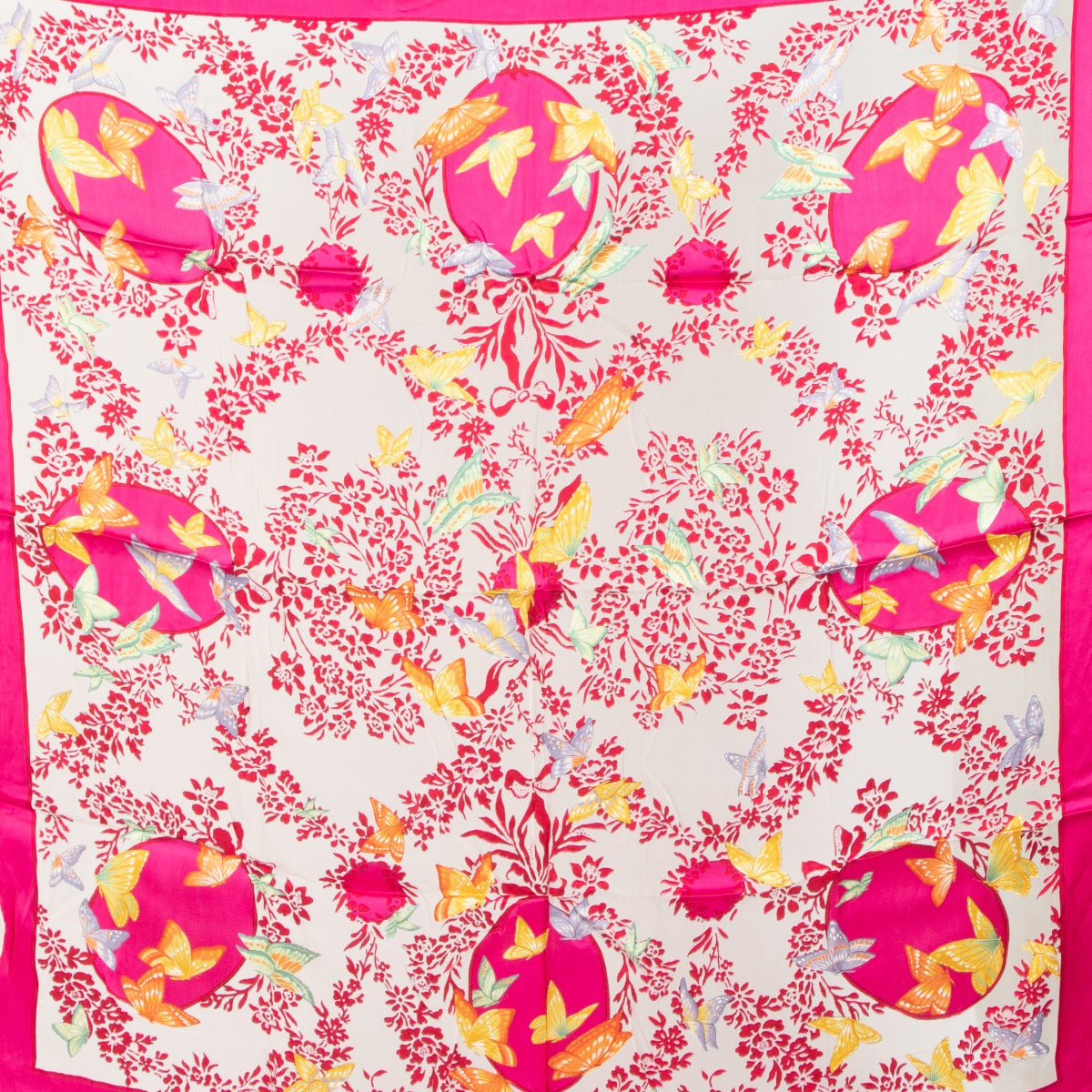 Christian Dior Pink Floral Embroidered Scarf