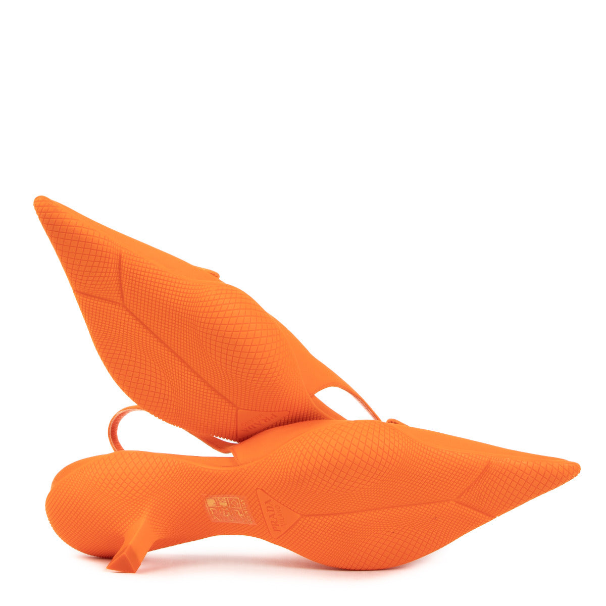 Prada Orange Nylon Slingback Heels - Size 39
