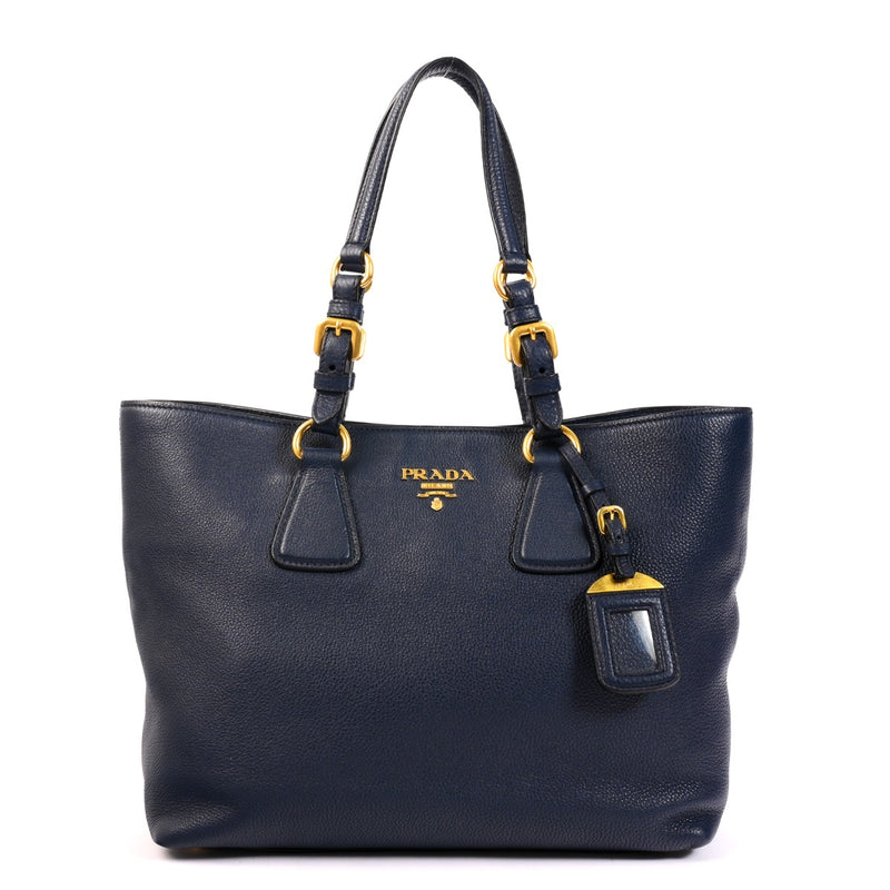 Buy an authentic second-hand Prada Navy Blue Tote Bag in very good condition at Labellov in Antwerp.