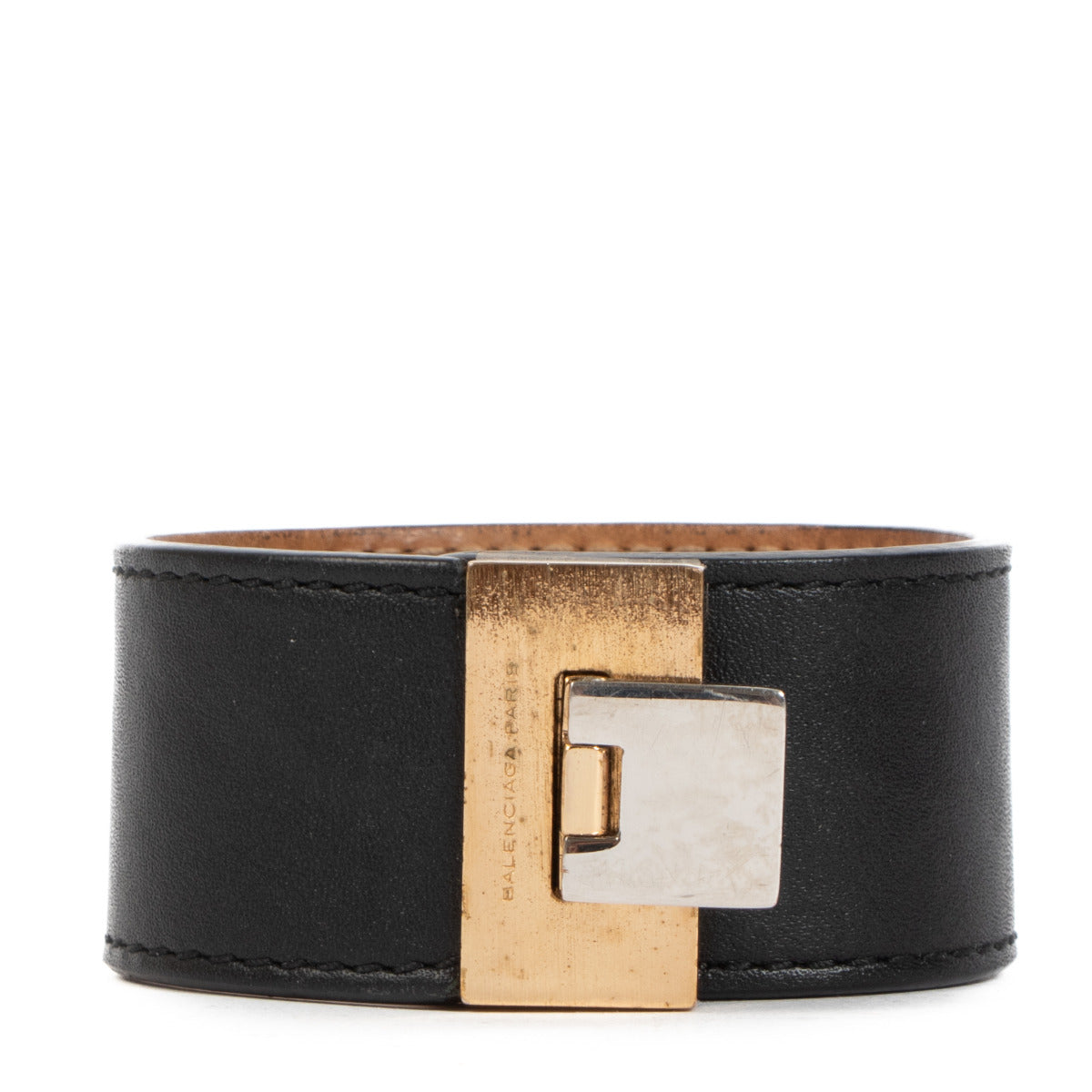 Balenciaga Black Leather Bracelet