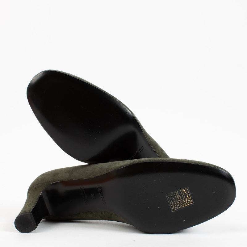 Hermes Green Velvet Heels