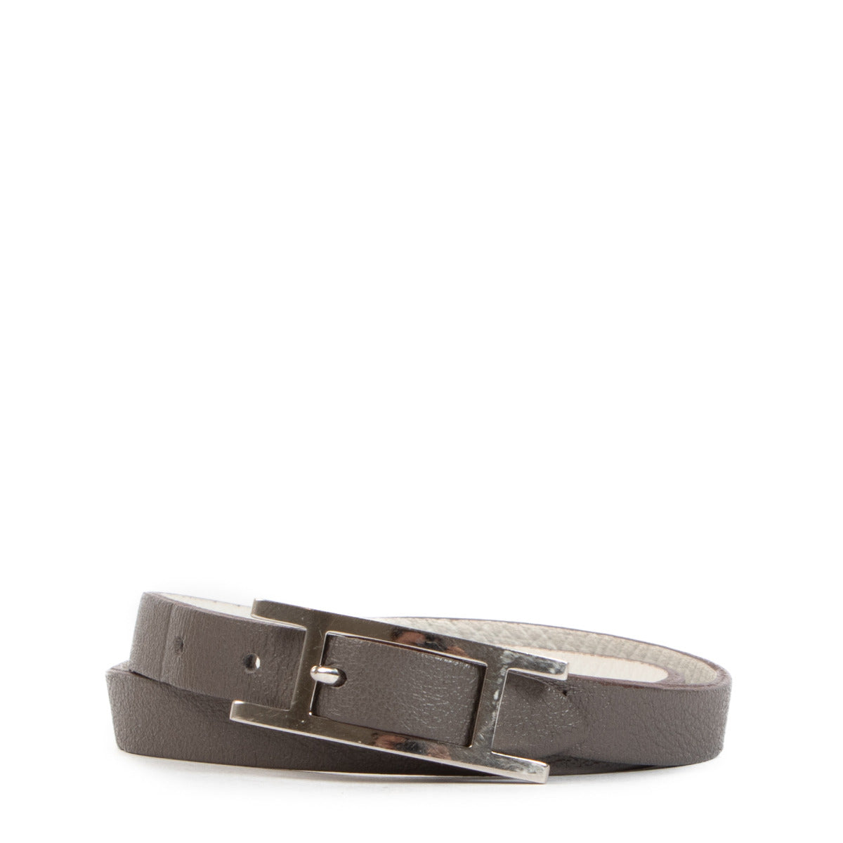 Hermès Behapi Etain/White Double Tour Bracelet