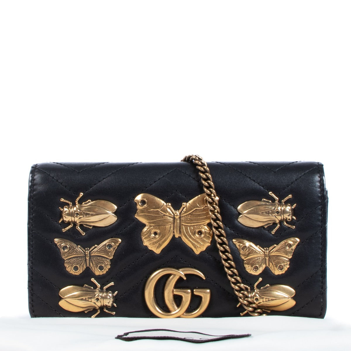 Shop this authentic second hand Gucci GG Marmont Bug Mini Wallet On Chain Bag on Labellov.com