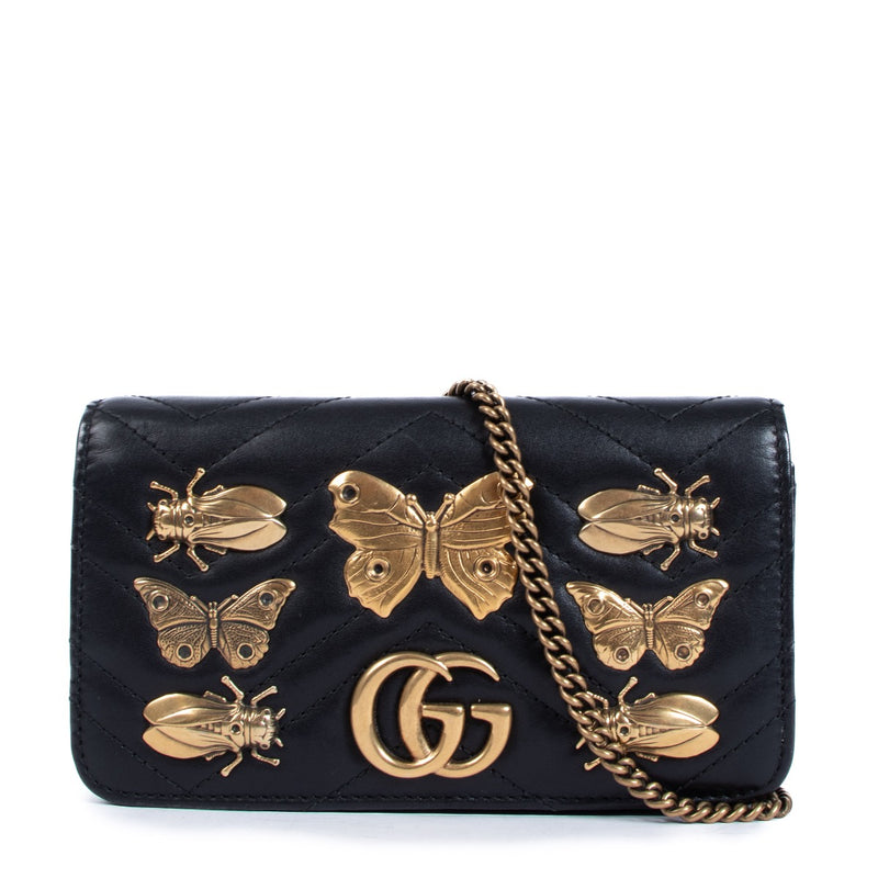 Gucci GG Marmont Bug Mini Wallet On Chain Bag