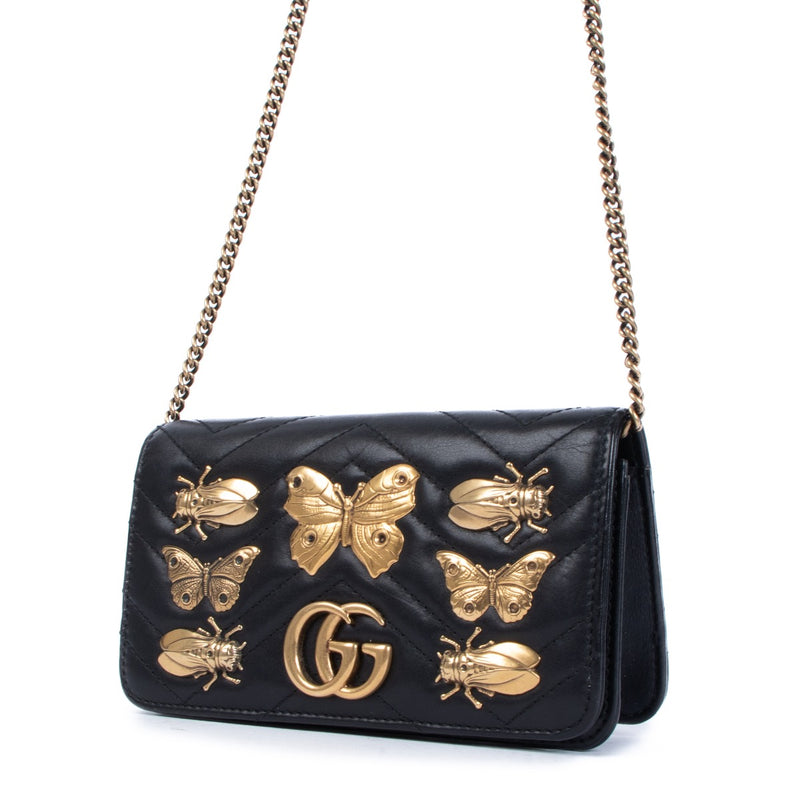 Shop this authentic second hand Gucci GG Marmont Bug Mini Wallet On Chain Bag on Labellov.com