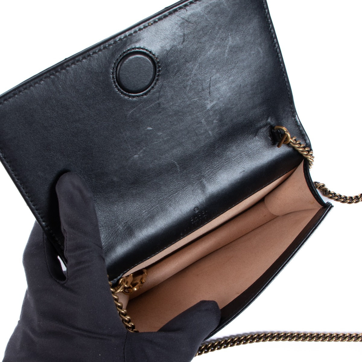 Gucci GG Marmont Bug Mini Wallet On Chain Bag