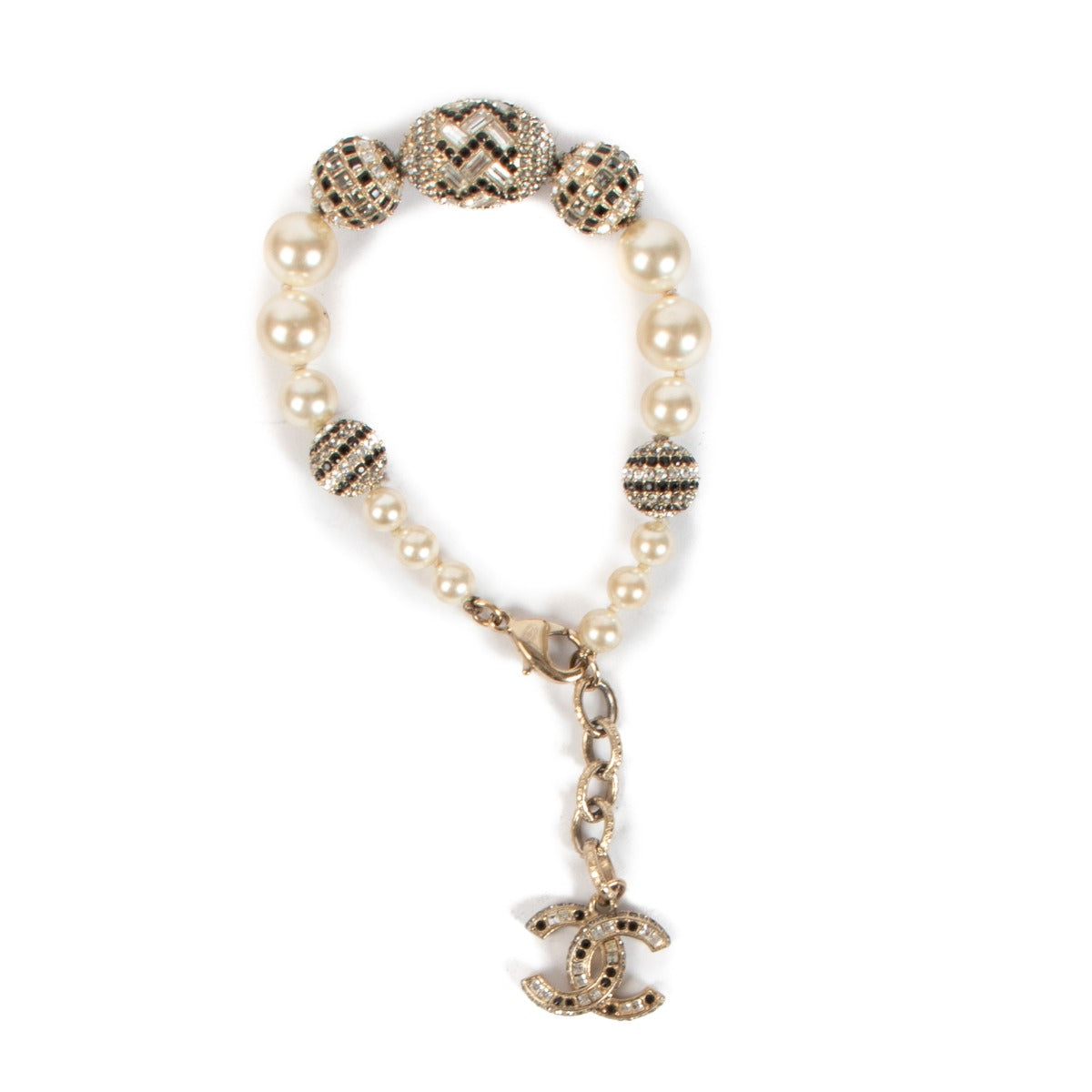 Shop 100% authentic Chanel 15s Multicolor Crystal Pearl CC Bracelet on Labellov.com