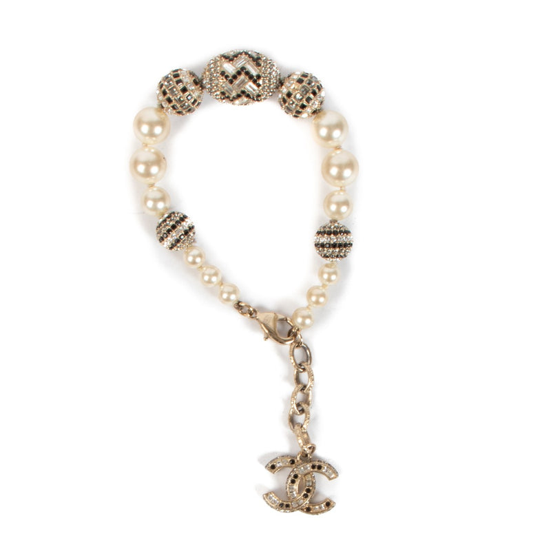 Shop 100% authentic Chanel 15s Multicolor Crystal Pearl CC Bracelet on Labellov.com