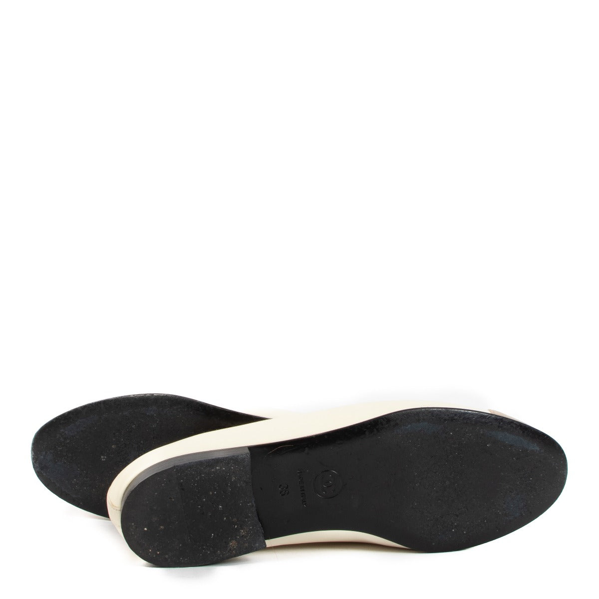Chanel Crème Leren Ballerina's - Maat 36