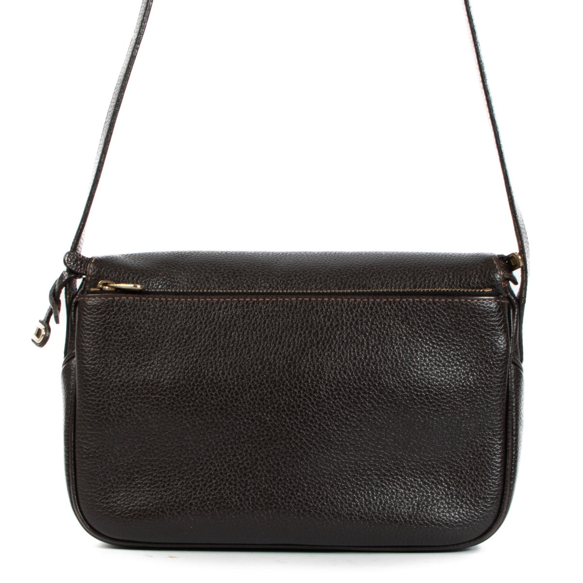 Sac bandoulière Delvaux en cuir marron Macao