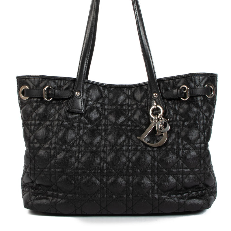shop authentic second hand Christian Dior Black Cannage Panarea Shopper Tote on Labellov.com