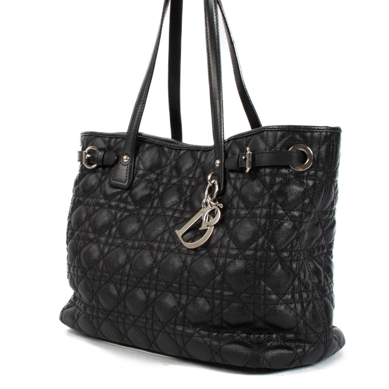 shop authentic second hand Christian Dior Black Cannage Panarea Shopper Tote on Labellov.com