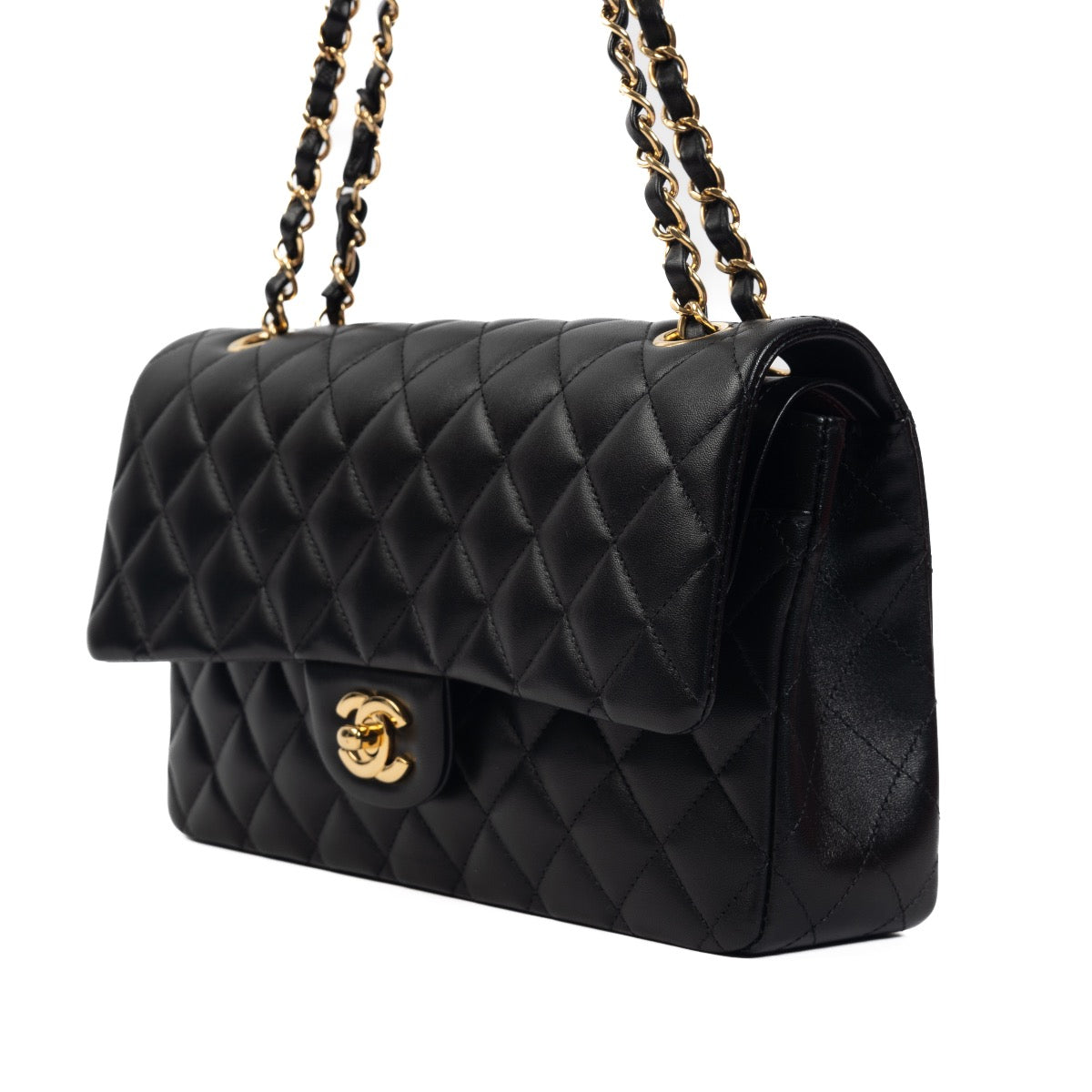 Shop 100% authentic second-hand Chanel Black Lambskin Medium Classic Flap Bag on Labellov.com