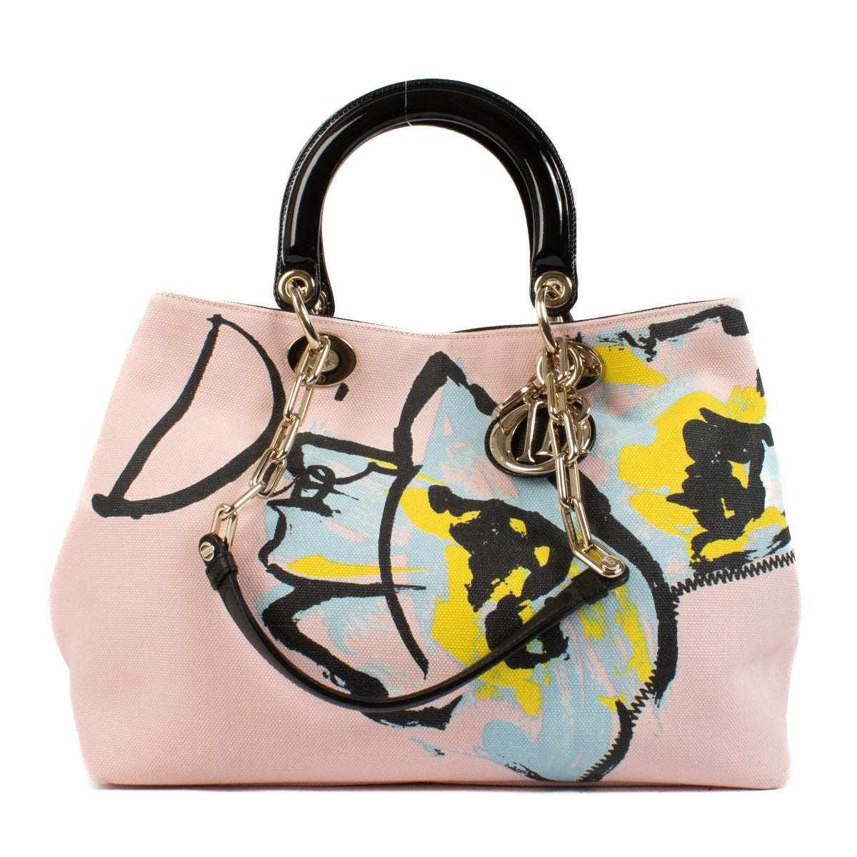 Christian Dior Limited Edition Floral Canvas Medium Diorissimo Bag