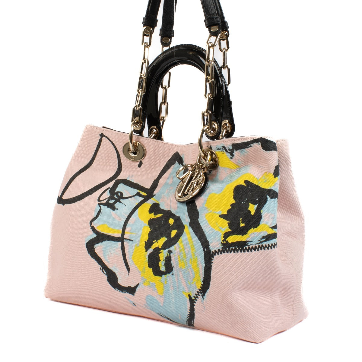 Christian Dior Limited Edition Floral Canvas Medium Diorissimo Bag
