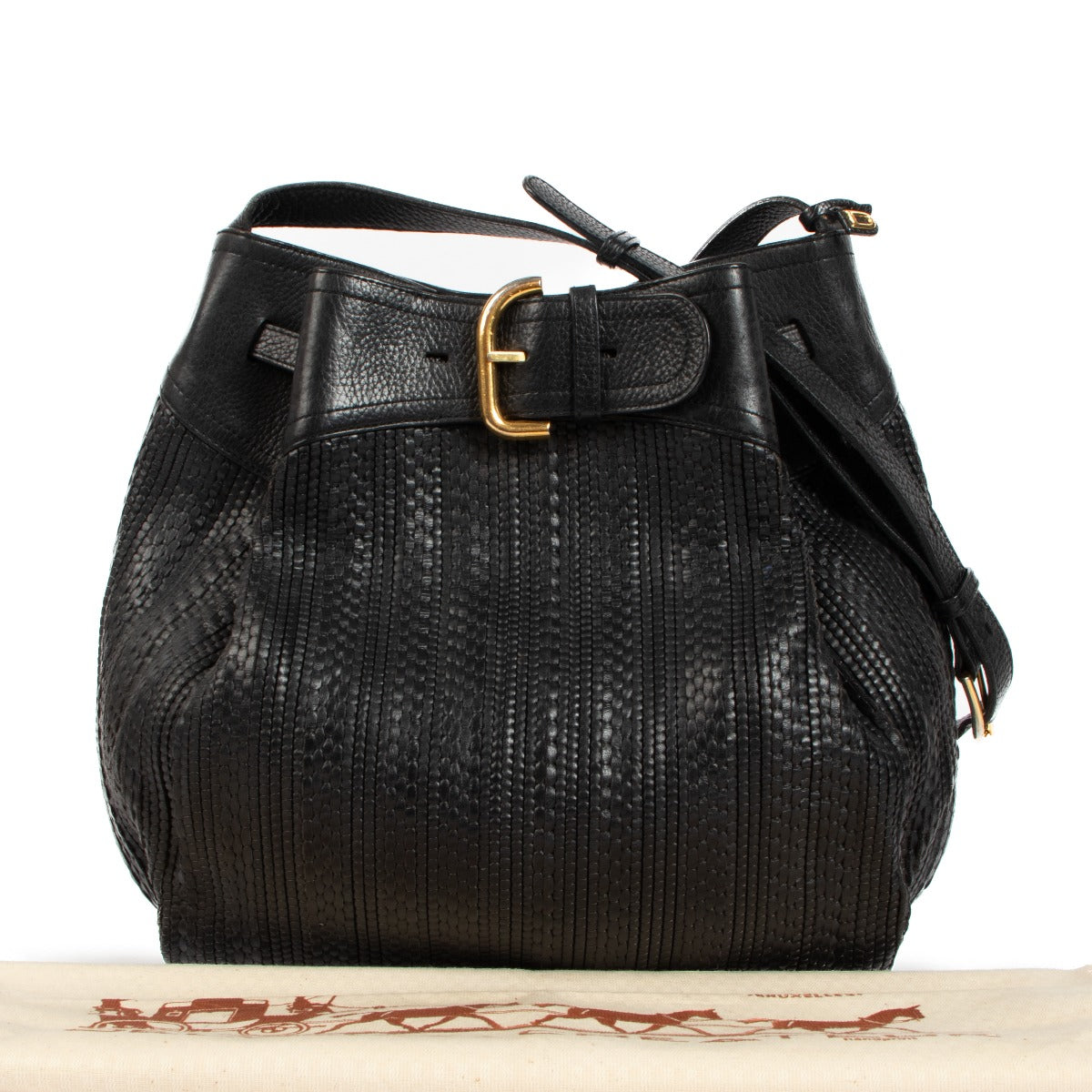 shop authentic second hand Delvaux Black Souverain Toile de Cuir Crossbody Bag on Labellov.com