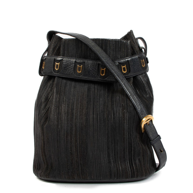 Delvaux Blue Toile De Cuir Calicot Crossbody Bag