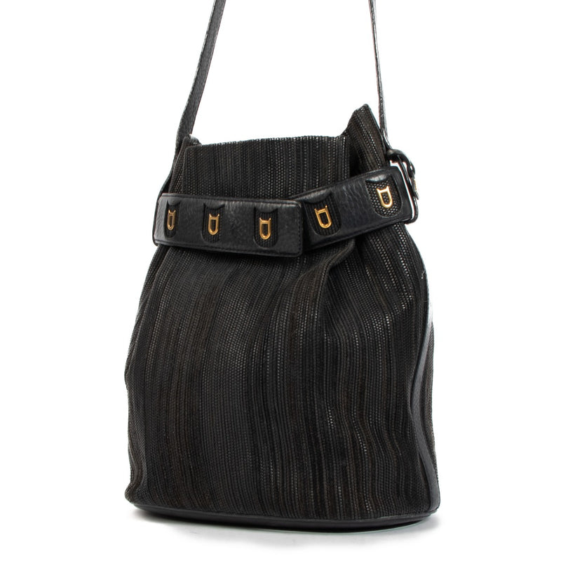 shop authentic second hand Delvaux Blue Toile De Cuir Calicot Crossbody Bag on Labellov.com
