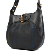 shop authentic second hand Delvaux Blue Chardonnay Toile De Cuir Crossbody Bag on Labellov.com