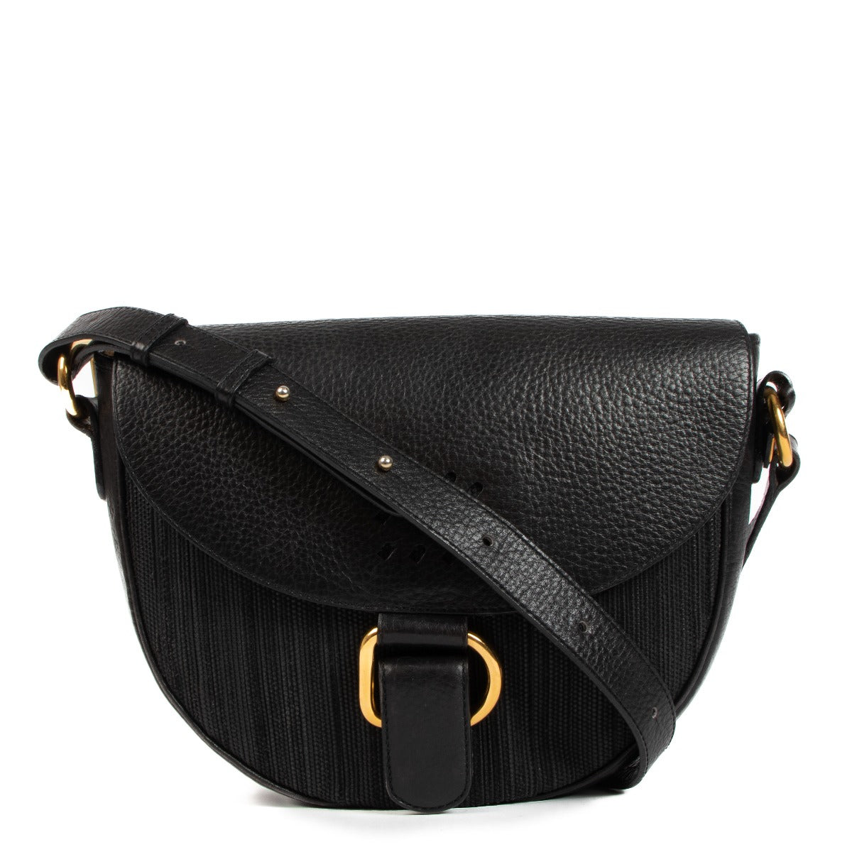 Delvaux Black Toile de Cuir Crossbody Bag