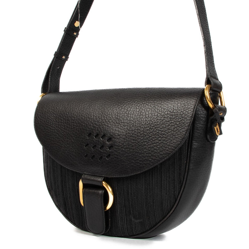 Delvaux Black Toile de Cuir Crossbody Bag