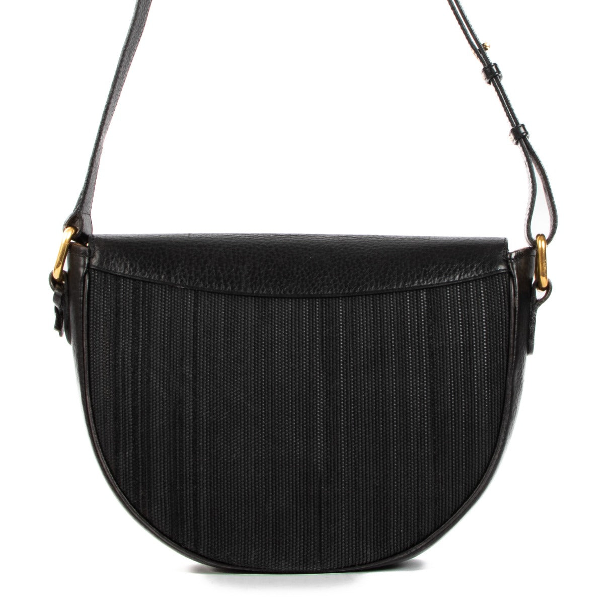 Sac bandoulière Delvaux en toile de cuir noire
