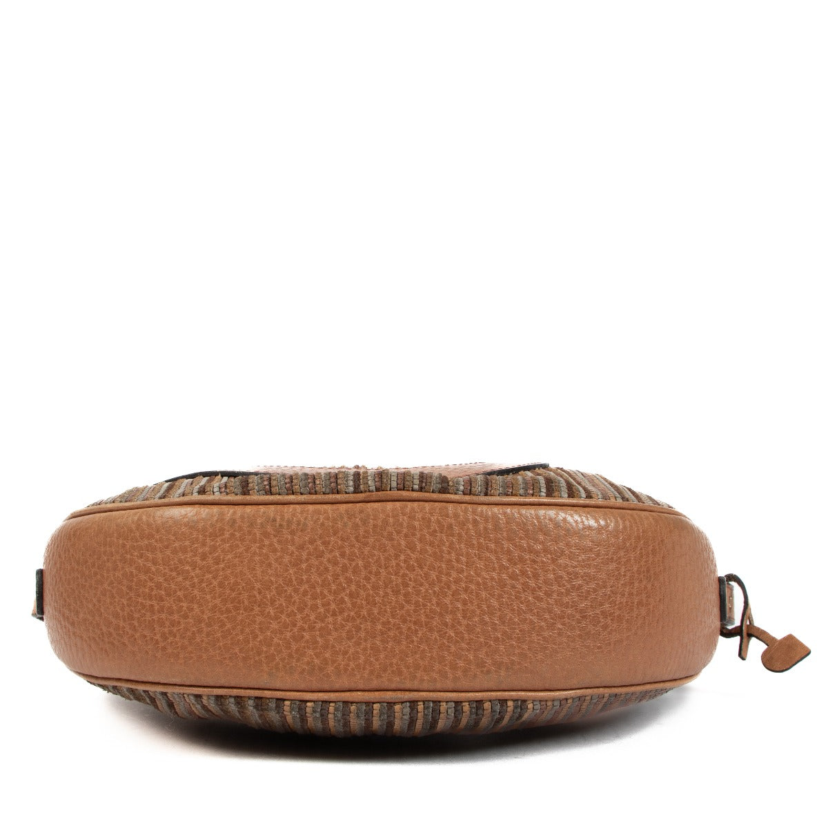 Sac bandoulière vintage Delvaux en toile de cuir couleur camel
