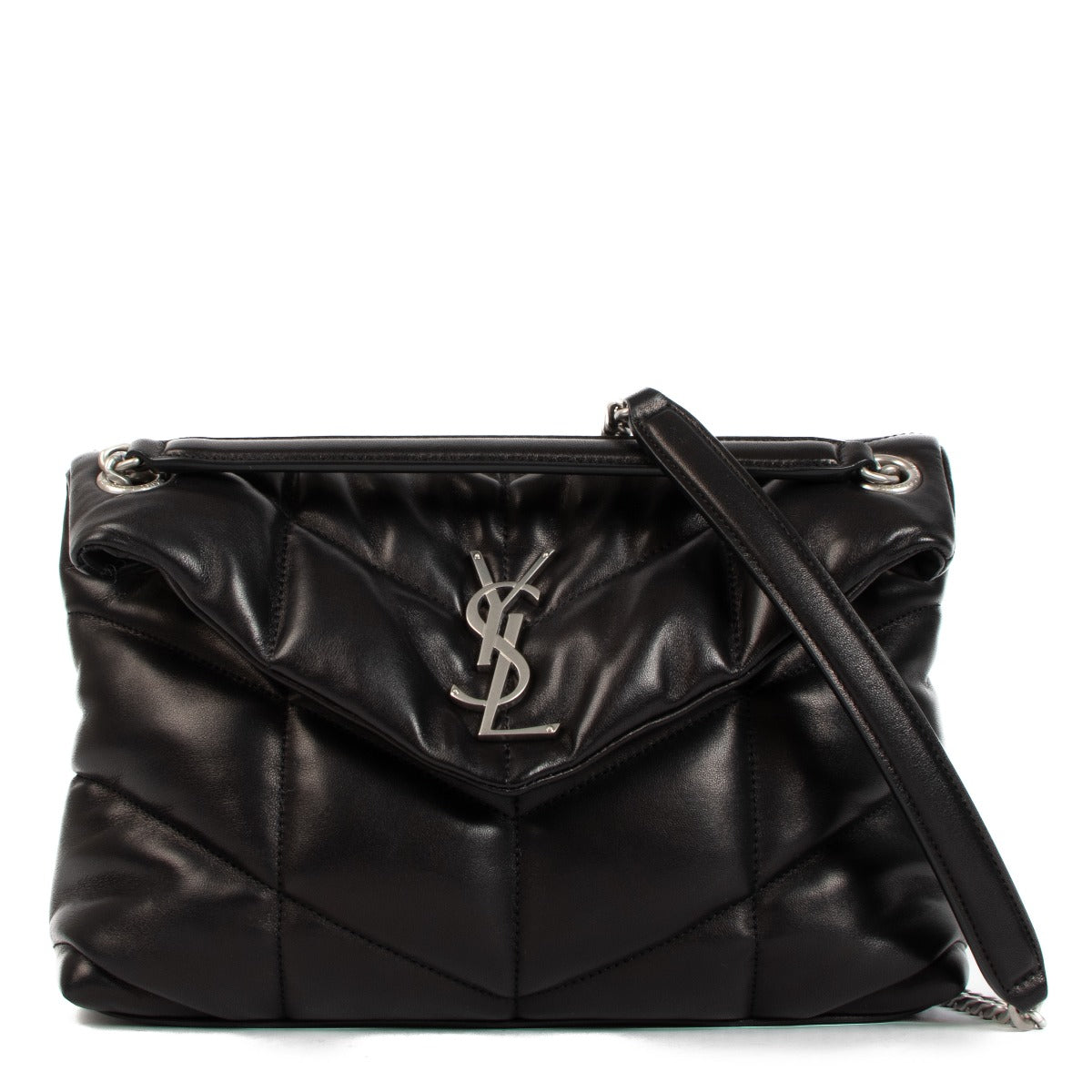 Saint Laurent Black Quilted Lambskin Puffer Small Chain Bag