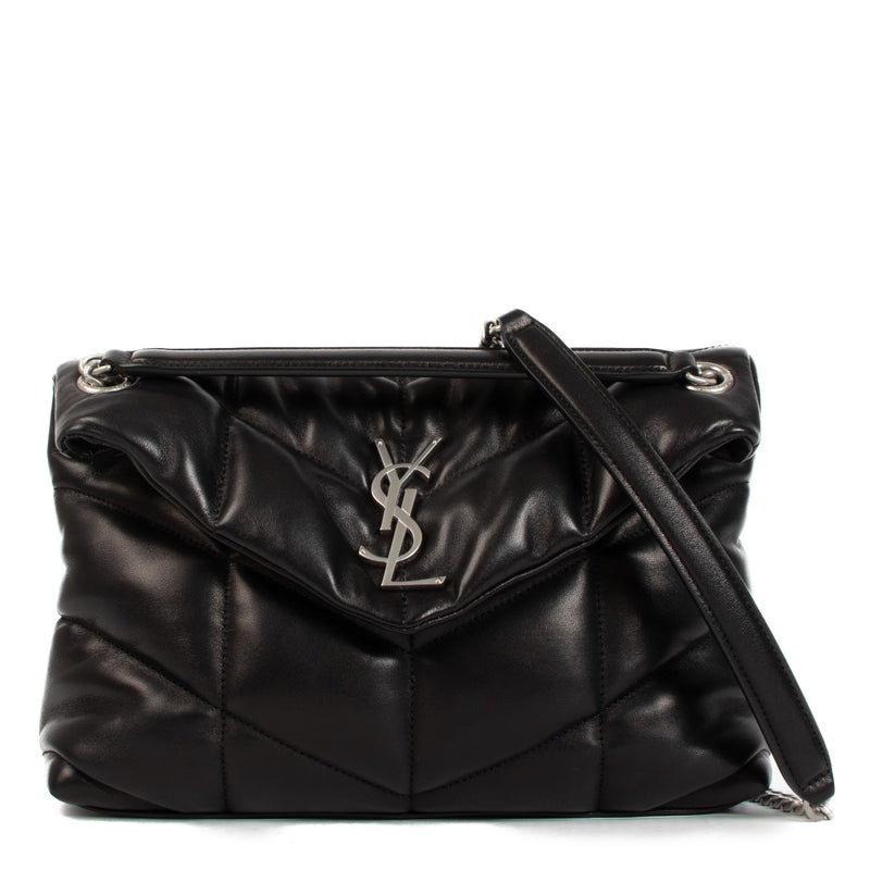 Saint Laurent Black Quilted Lambskin Puffer Small Chain Bag
