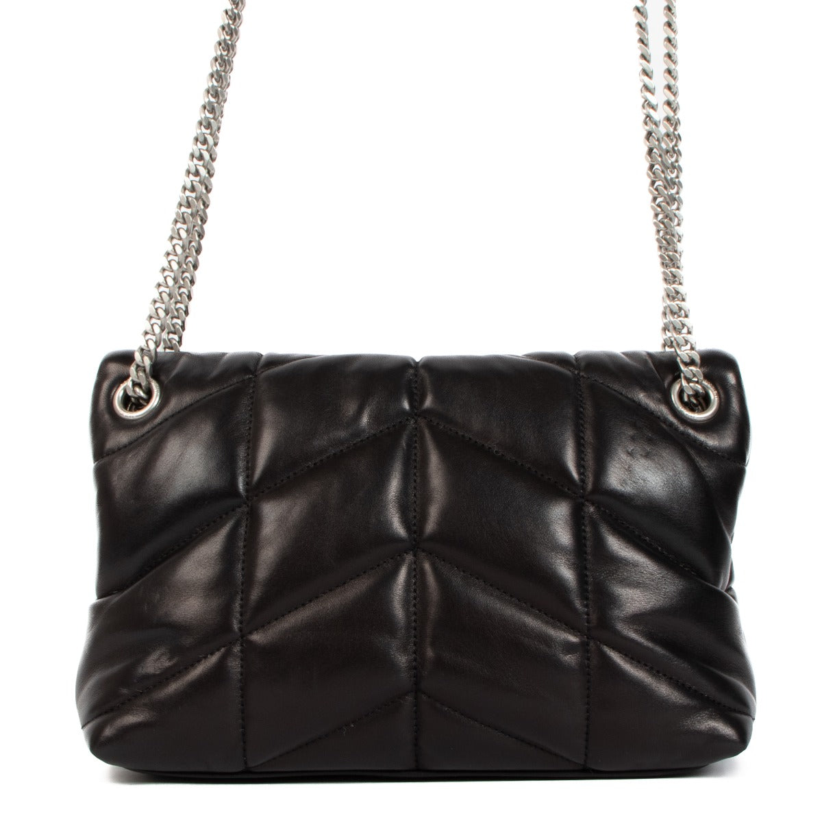 Shop a 100% authentic Saint Laurent Black Quilted Lambskin Puffer Small Chain Bag on Labellov.com